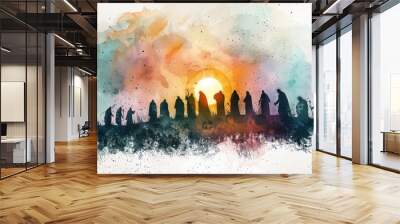 Resurrection of Jesus: Jesus appears to his followers. Life of Jesus Wall mural