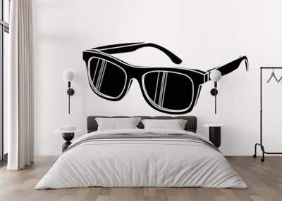 Vector isolated Illustration of Sunglasses. Black and White Sunglasses Wall mural