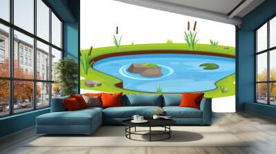 Natural pond outdoor scene Wall mural