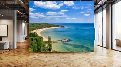 A beautiful aerial view to Euxinograd bay from the shore. Varna, Bulgaria Wall mural