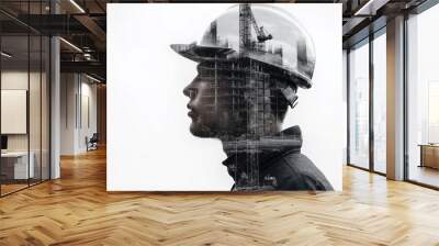 Construction worker planning new real estate development project Wall mural