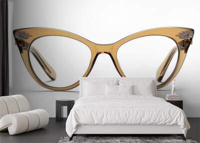 Stylish cat-eye glasses with transparent background for easy customization Wall mural