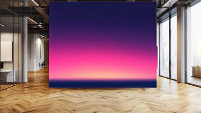 Bright starry sky fading from purple to orange at sunset Wall mural