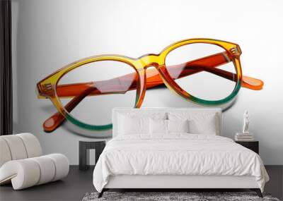 Colorful eyeglasses on transparent background Wall mural