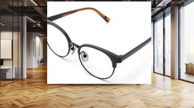 Stylish black and orange eyeglasses with transparent background for easy editing Wall mural