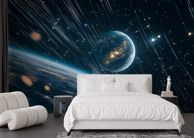 Earth and moon Wall mural