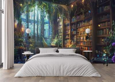 lofi magic fantasy world interior Wall mural