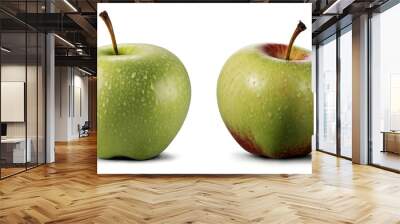 green apples on transparent background Wall mural