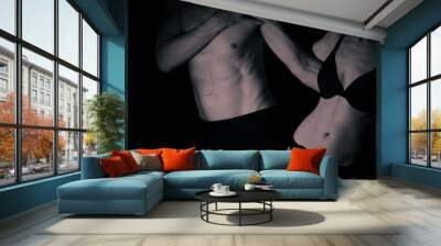 Sexy slim nude couple Wall mural