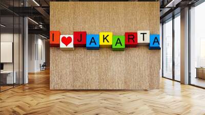 I Love Jakarta, sign series for travel, holidays, resorts Wall mural