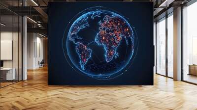 earth globe 3d global connections Wall mural