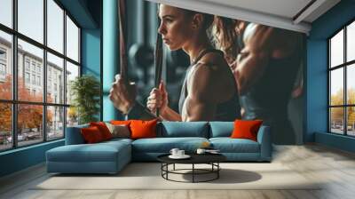 people training in gym Wall mural