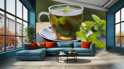 Peppermint Tea Wall mural