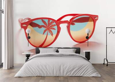 summer, beach, sunglasses beach reflection Wall mural