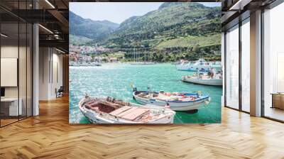 Enchanting fisching port in small town of Castellammare del Golfo on Sicily Wall mural