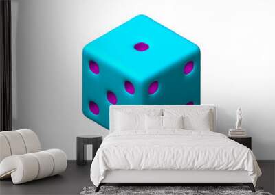 Dice. 3d Vector colorful illustration. 3d isometric style. Wall mural