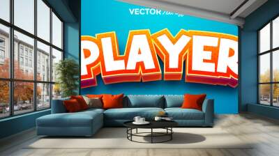 Player Text Effect Wall mural