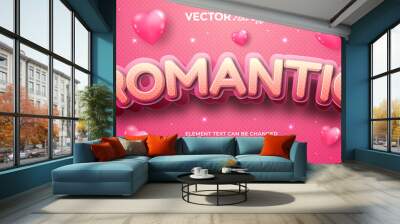 Romantic Text Effect Wall mural