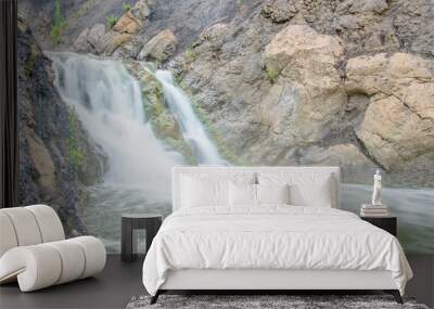 falling water in the morning mist. Wall mural