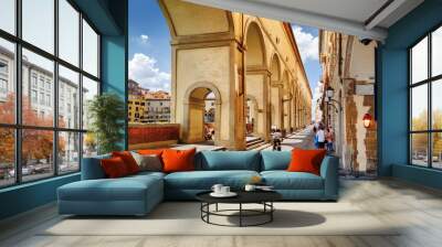 arches of the vasari corridor in florence, tuscany, italy Wall mural