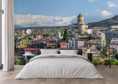 Awesome city view of Tbilisi, Georgia Wall mural