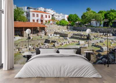 The ruins of the Mausoleum at Halicarnassus in Bodrum, Turkey Wall mural