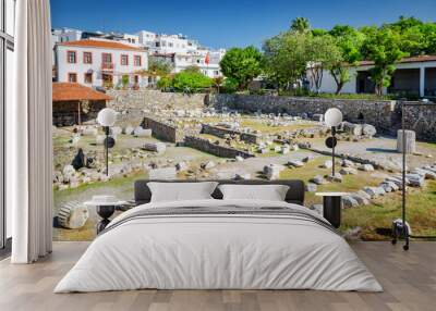 The ruins of the Mausoleum at Halicarnassus in Bodrum, Turkey Wall mural