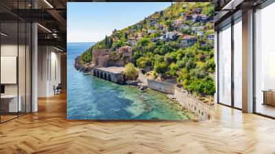 View of the Tersane and boats in Alanya, Turkey Wall mural