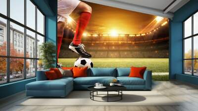 Football player at the stadium Wall mural