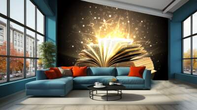 Magic book with magic lights Wall mural