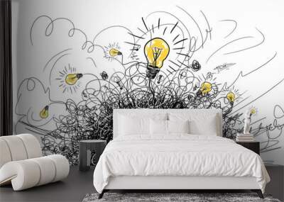 Thinking bright idea concept Wall mural