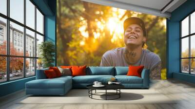 The smiling young man Wall mural