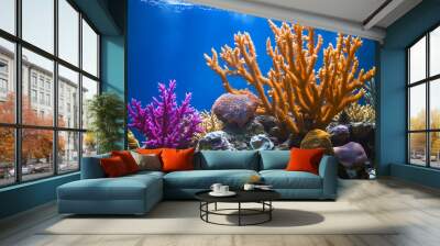 Colorful coral reef under the sea Wall mural