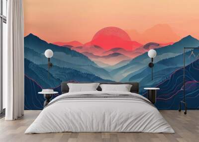 Asian style background design Wall mural