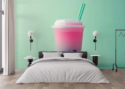 Bubble tea concept background Wall mural