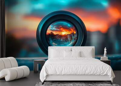 Camera lens reflection Wall mural