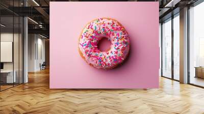 Cartoon donut logo design Wall mural