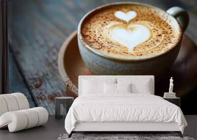 cup of cappuccino with cinnamon Wall mural