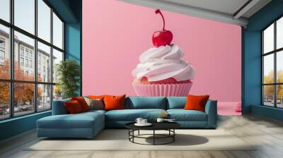 Cupcake logo design Wall mural