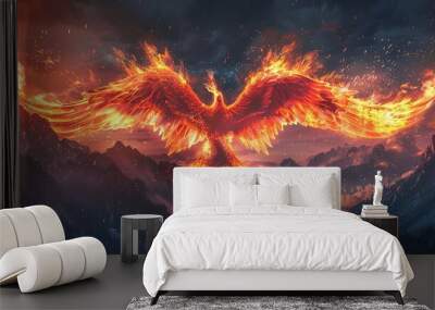 Fantasy art phoenix design Wall mural