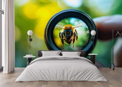 Honeybee camera lens concept  Wall mural