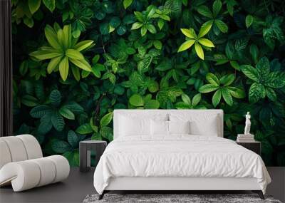 Isometric shot of a forest filled with flowers Wall mural