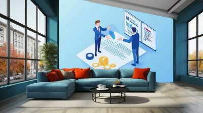 Two businessman accept the terms Wall mural