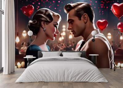 Valentine's day dance Wall mural