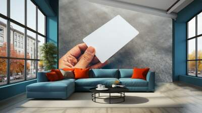 Business Card being Held by Hand - Mockup for Business Card - Personal Promotion for Business - Entrepreneurship Wall mural