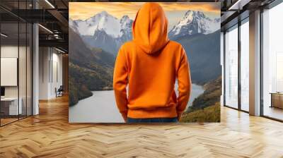 Hoodie Mockup for Product Design - Hoodie Template for Logo Placement and Branding Wall mural