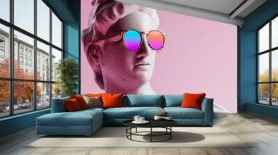 Apollo style design background vaporwave concept. 3d Rendering. Wall mural