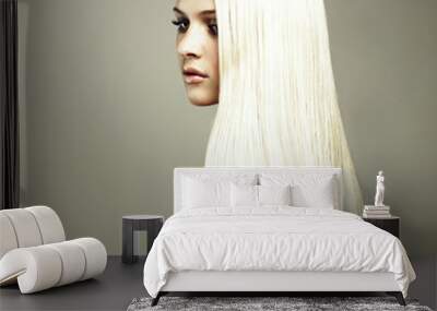 beautiful woman with magnificent hair Wall mural