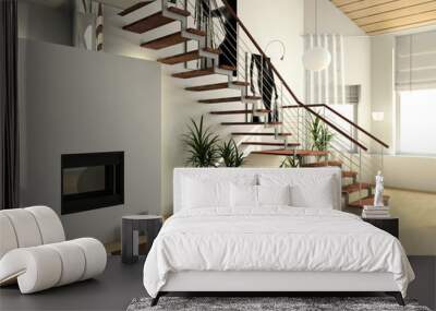 modern comfortable interior Wall mural