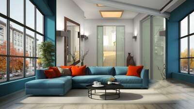 Modern interior. 3D render Wall mural